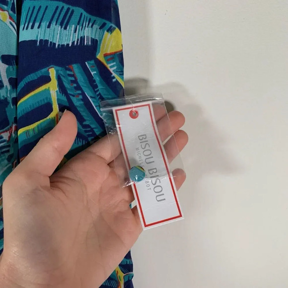 Bisou Bisou Dress Women’s 10 Blue Cutout High Neckline Party Dress NWT - Picture 5 of 12